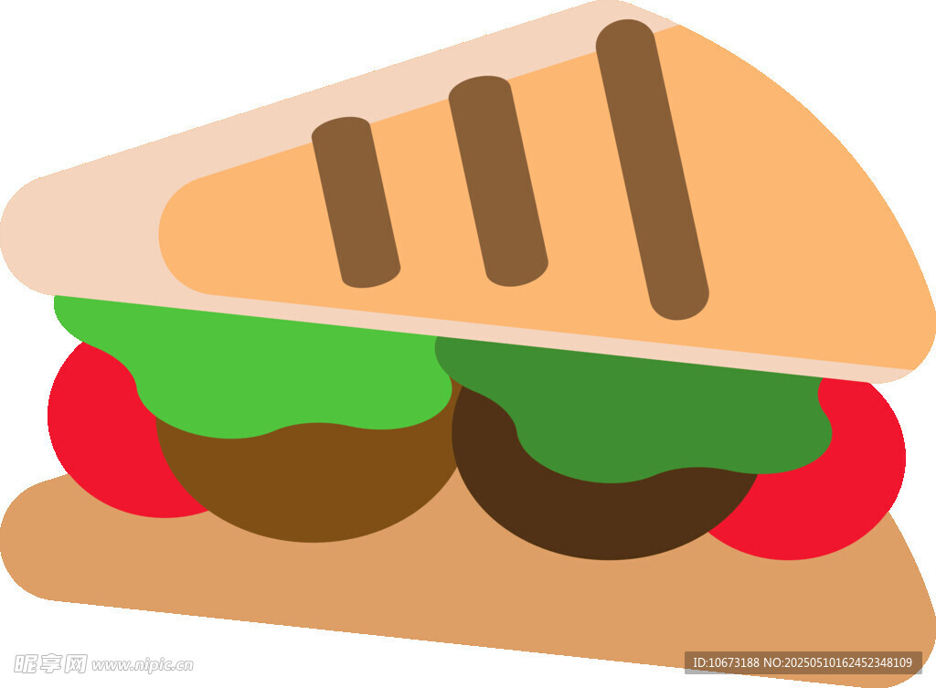 美味夹心三明治插画