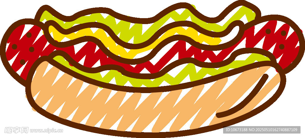 美味热狗插画