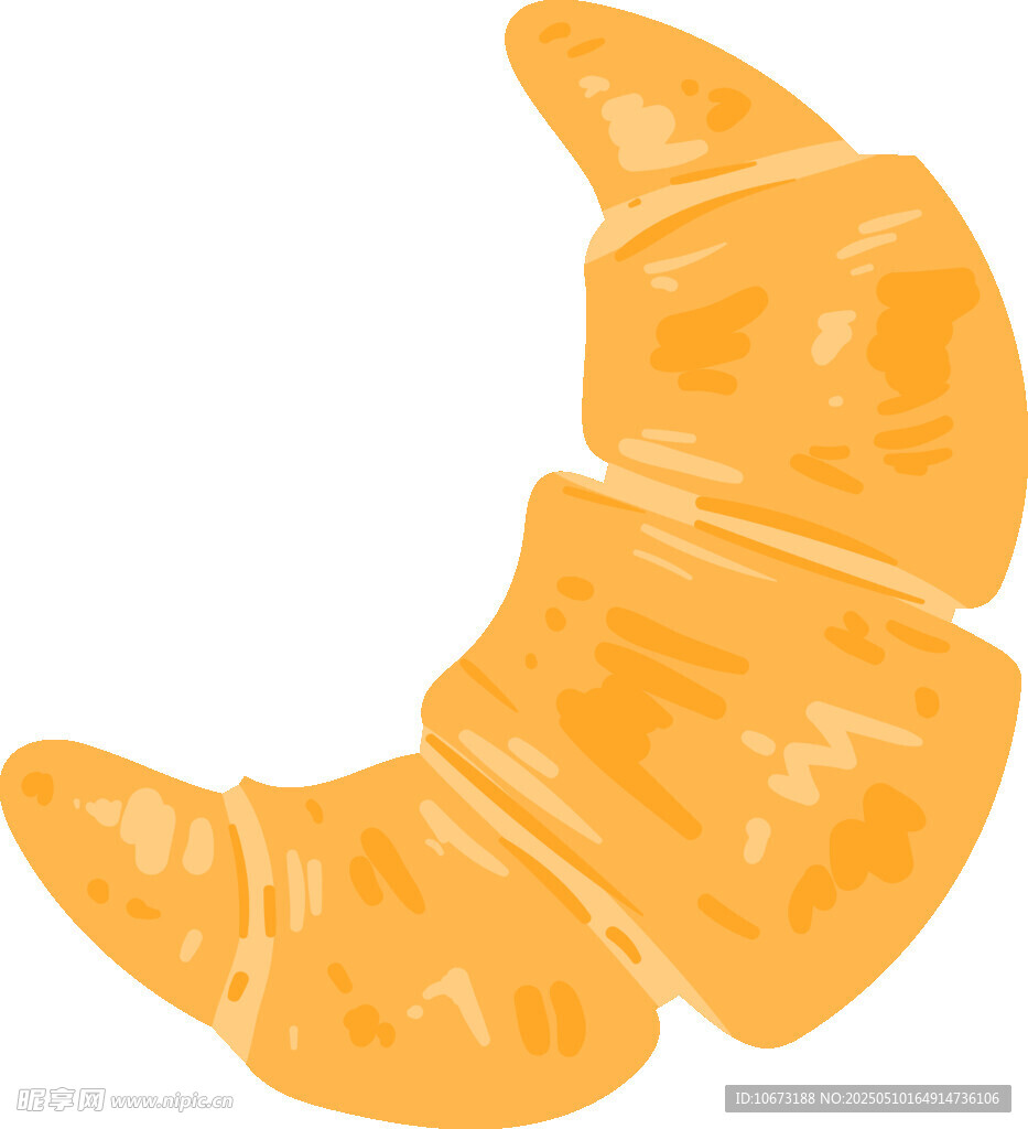 美味牛角面包插画