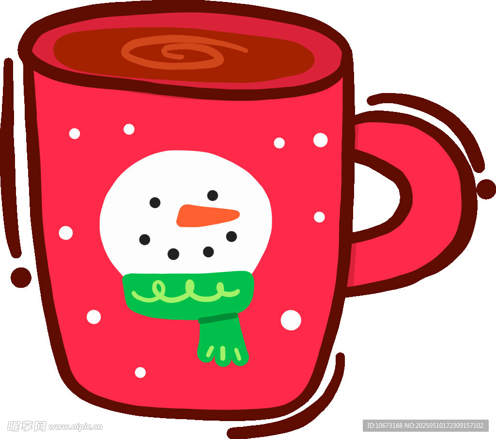 圣诞雪人图案的热饮杯