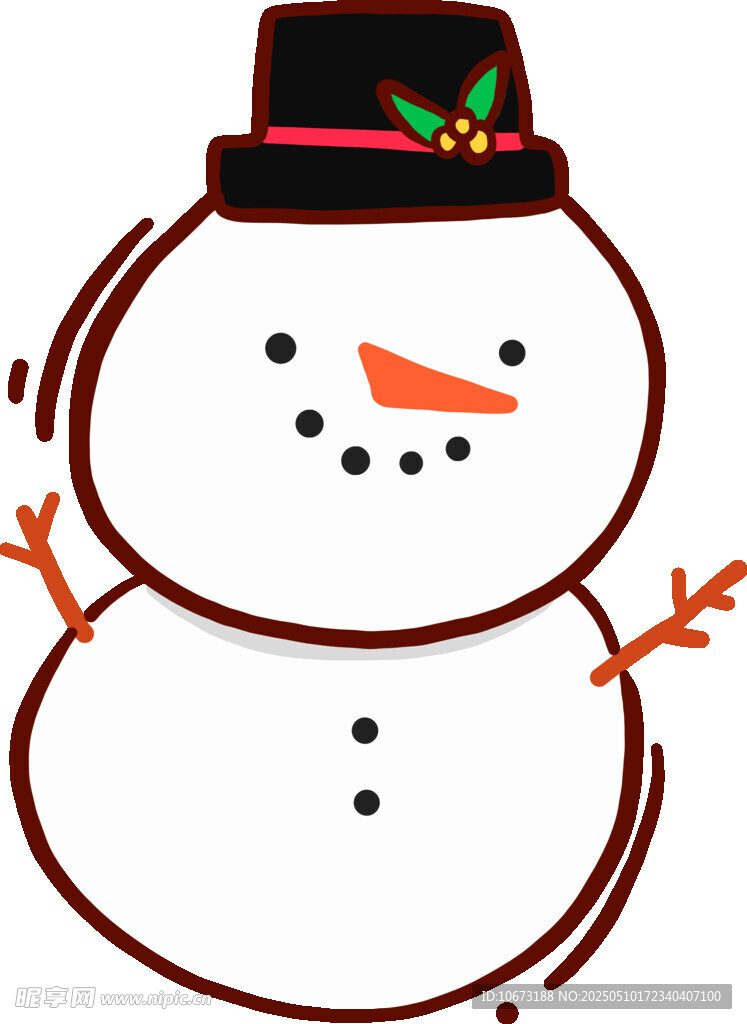 可爱雪人插画