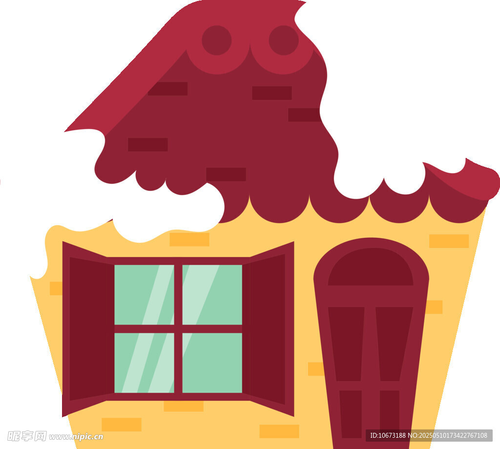 卡通风格的黄色小屋