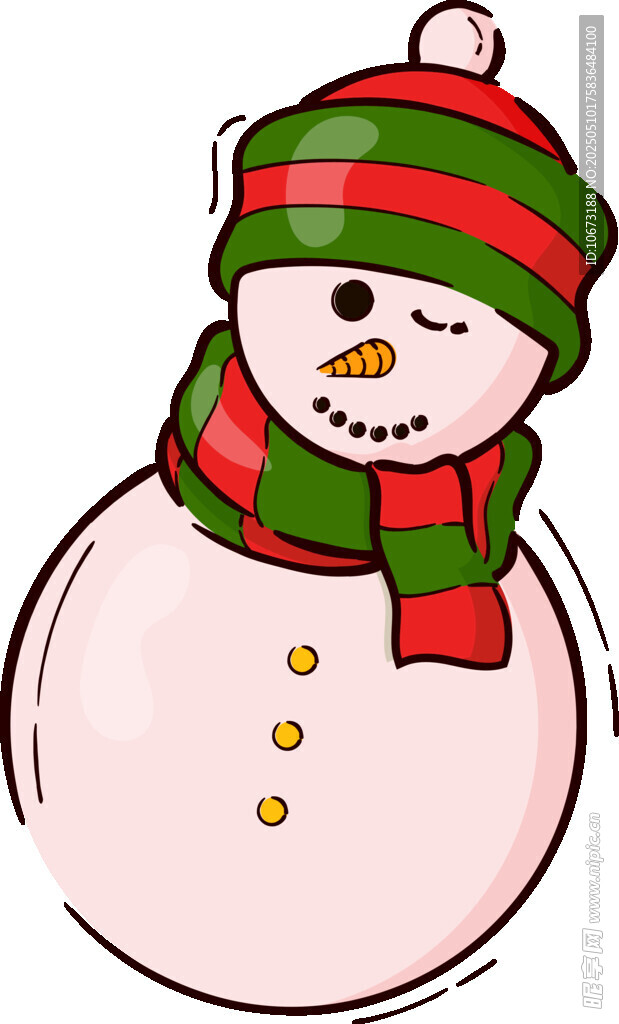可爱雪人戴帽围围巾