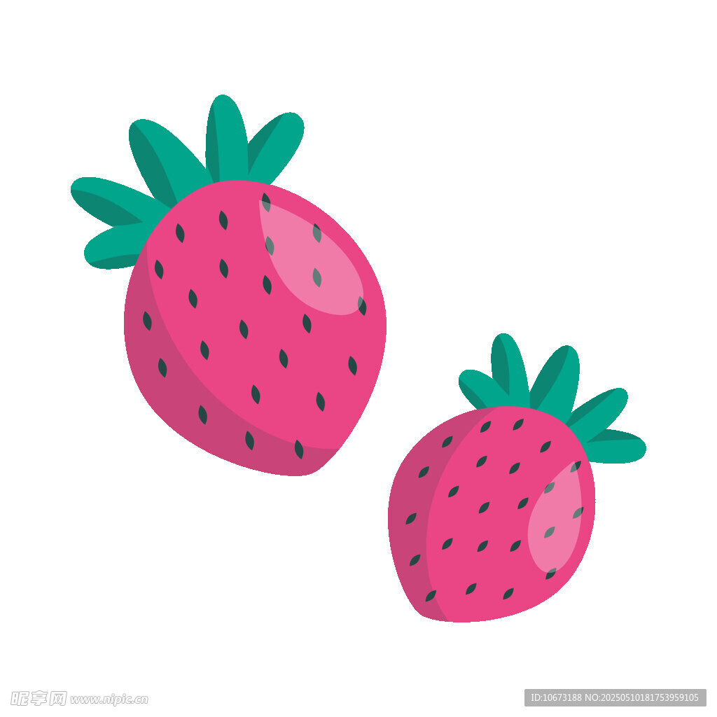 两颗可爱草莓插画