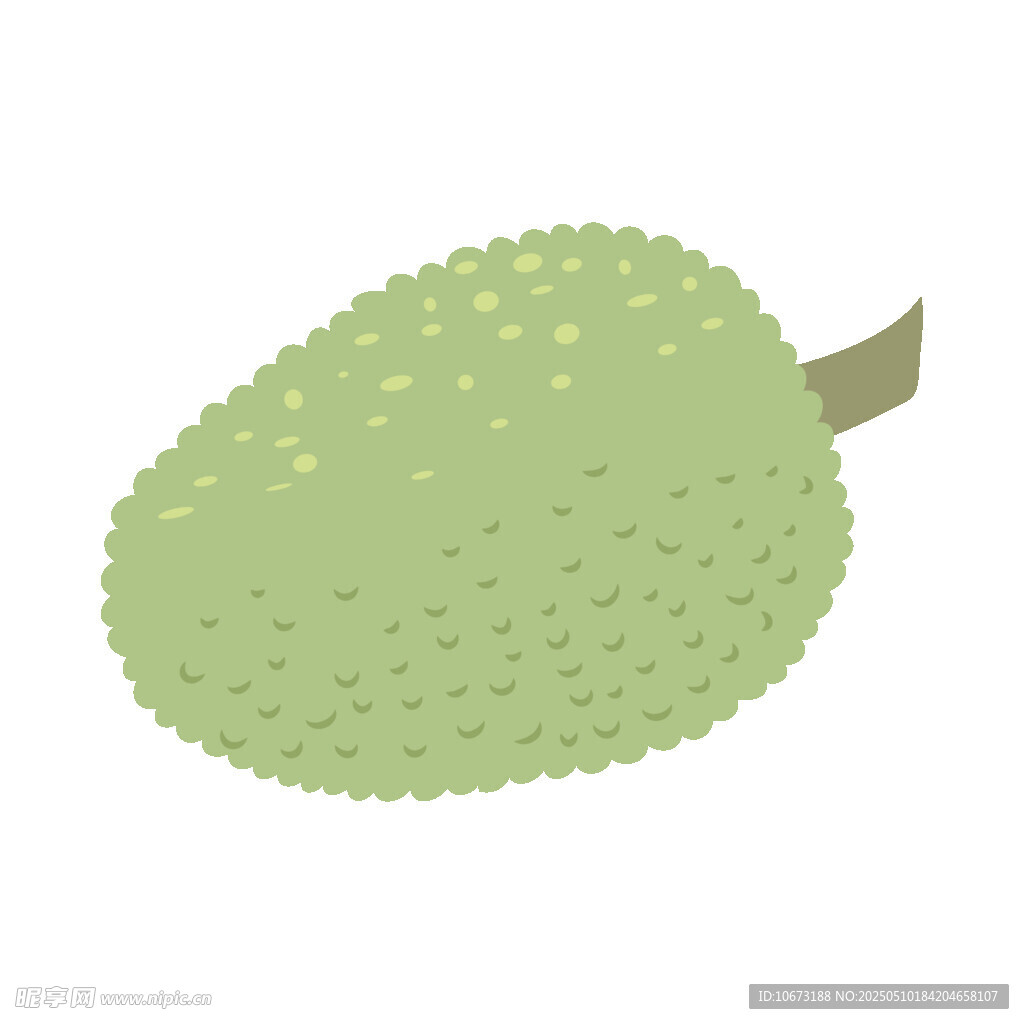 卡通风格的绿色菠萝蜜