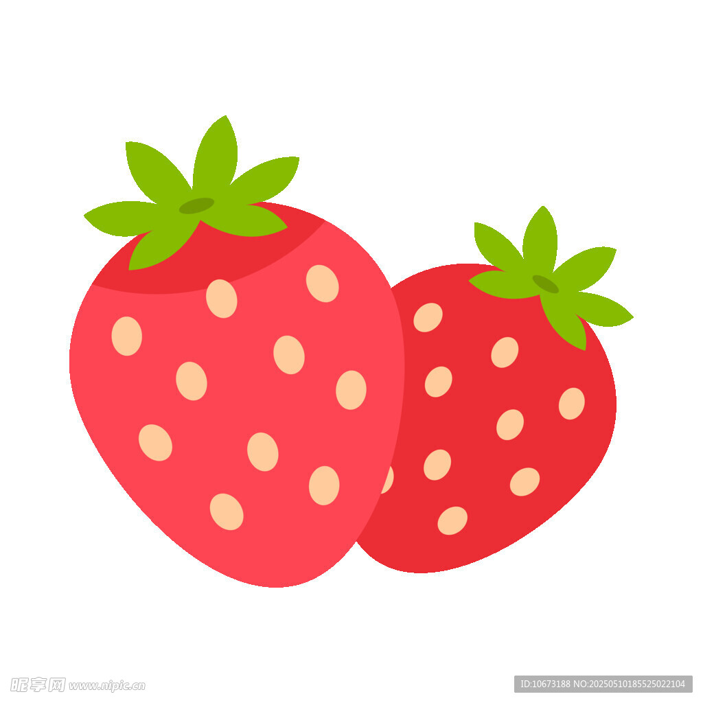 两个可爱草莓插画