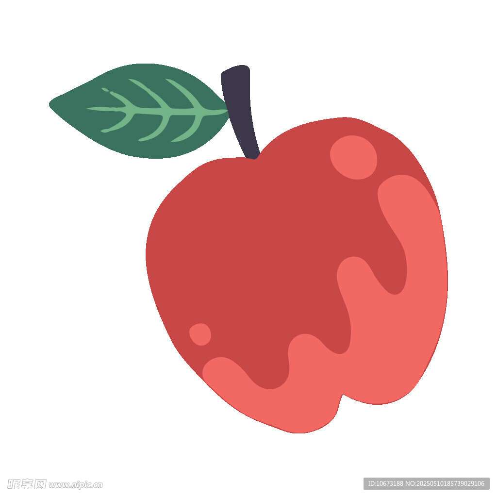 卡通红苹果插画