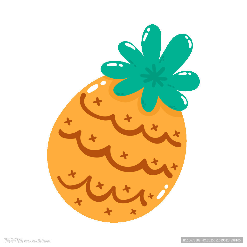 可爱卡通菠萝插画
