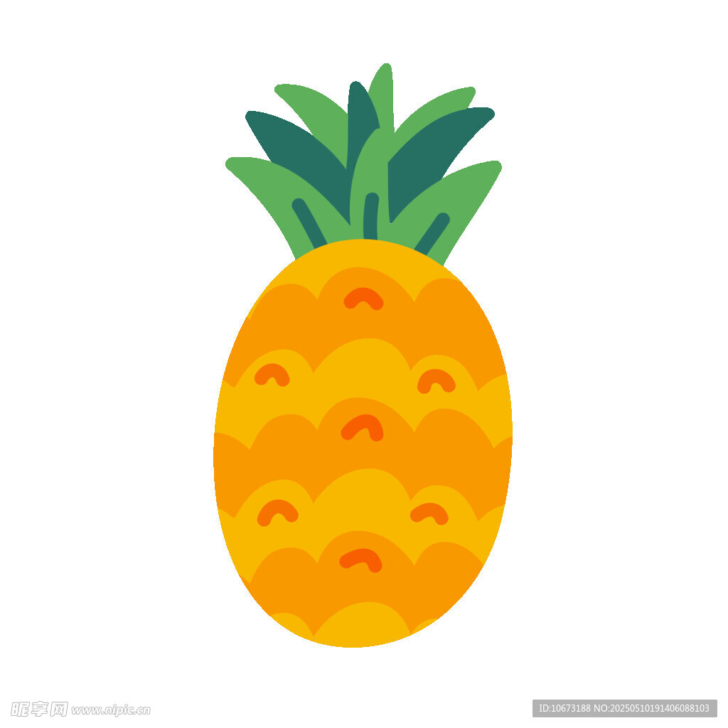 可爱卡通菠萝插画