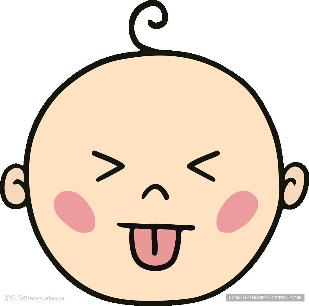 俏皮吐舌的可爱小婴儿