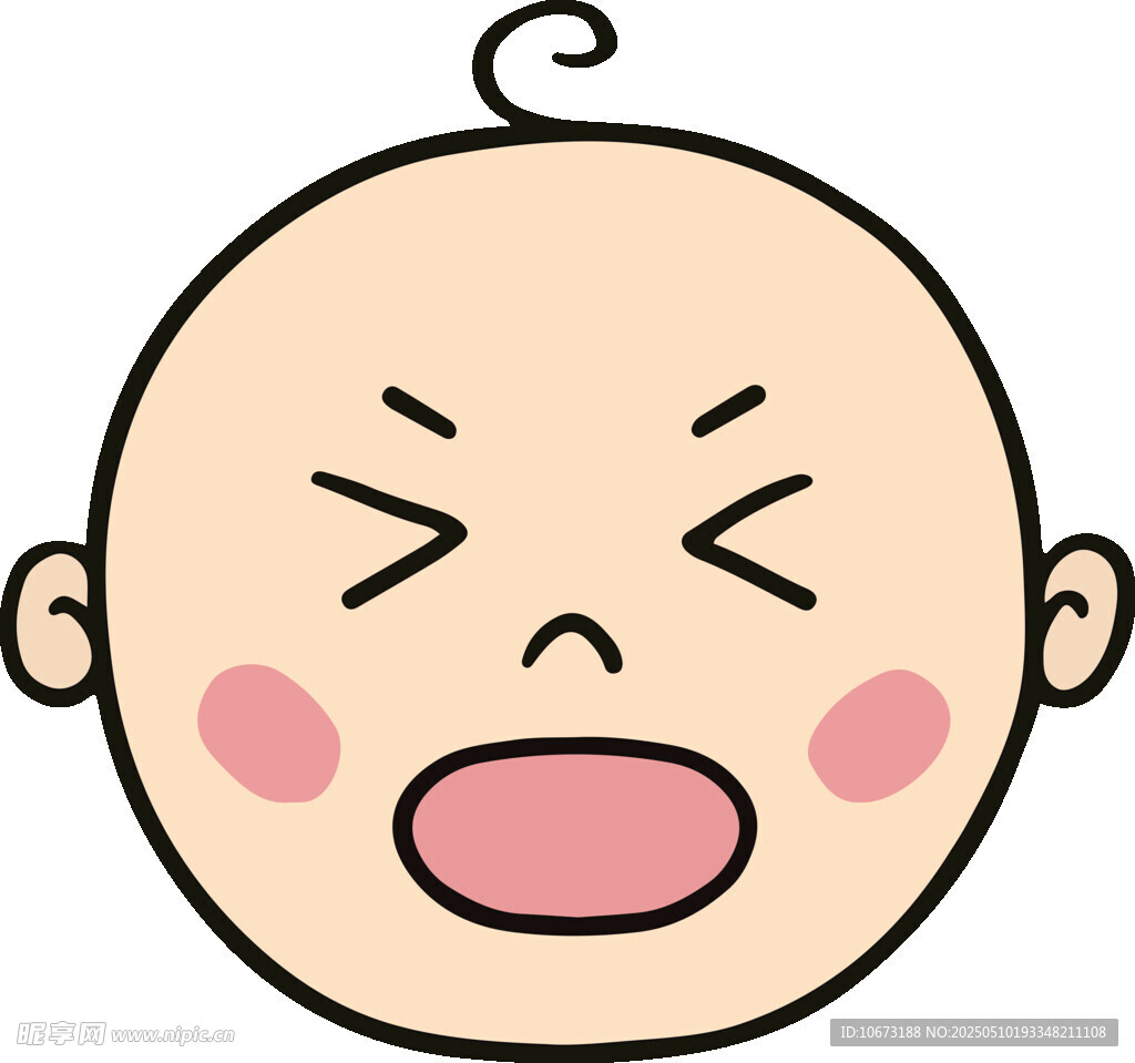 哭闹的卡通小婴儿