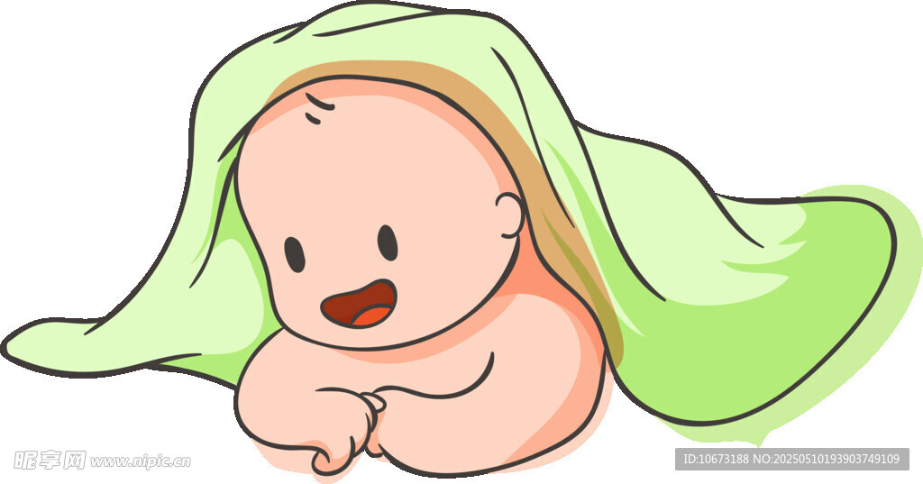 裹着毯子的可爱小婴儿