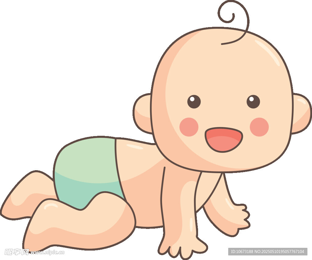 可爱爬行婴儿