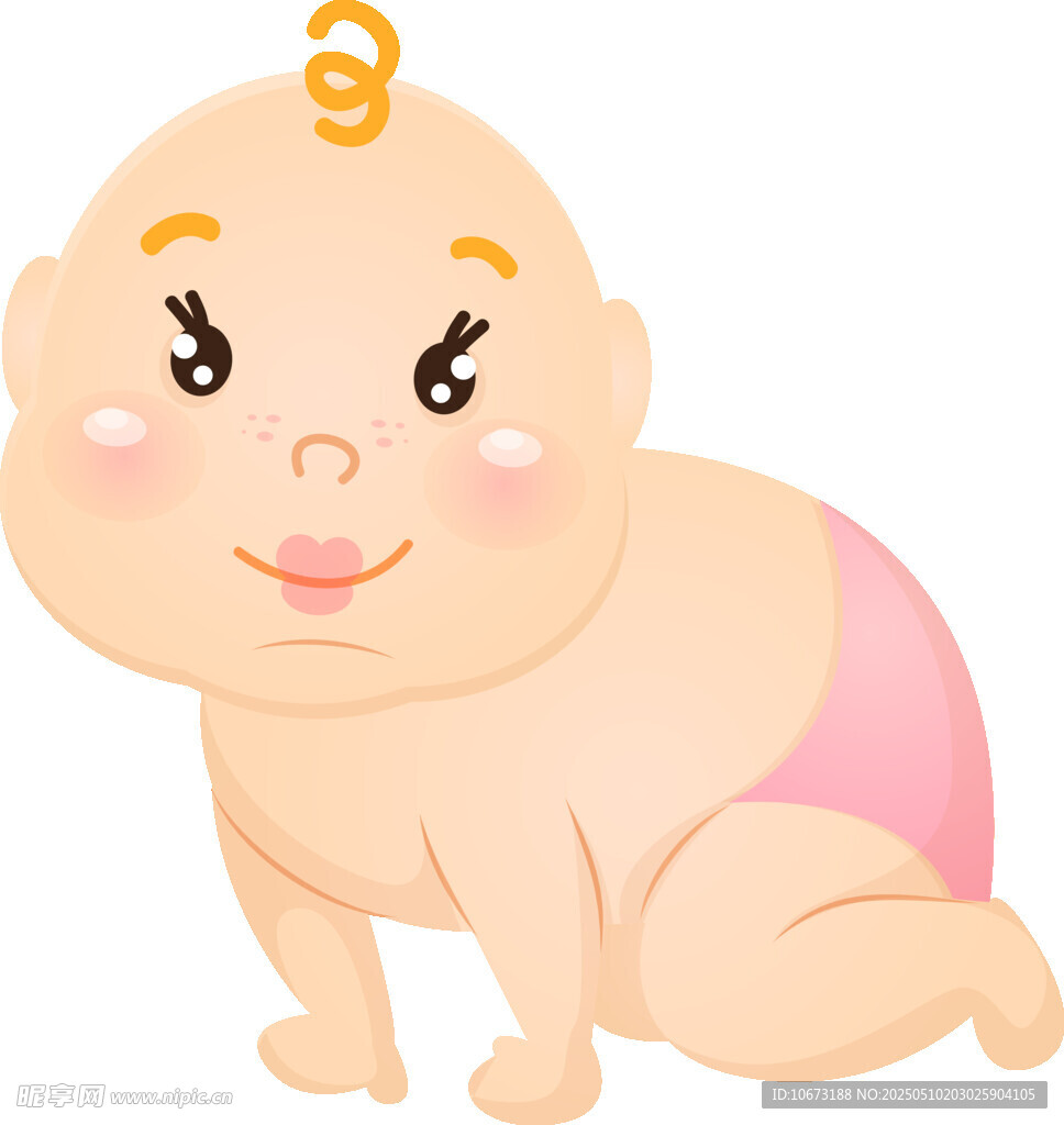 可爱爬行小婴儿