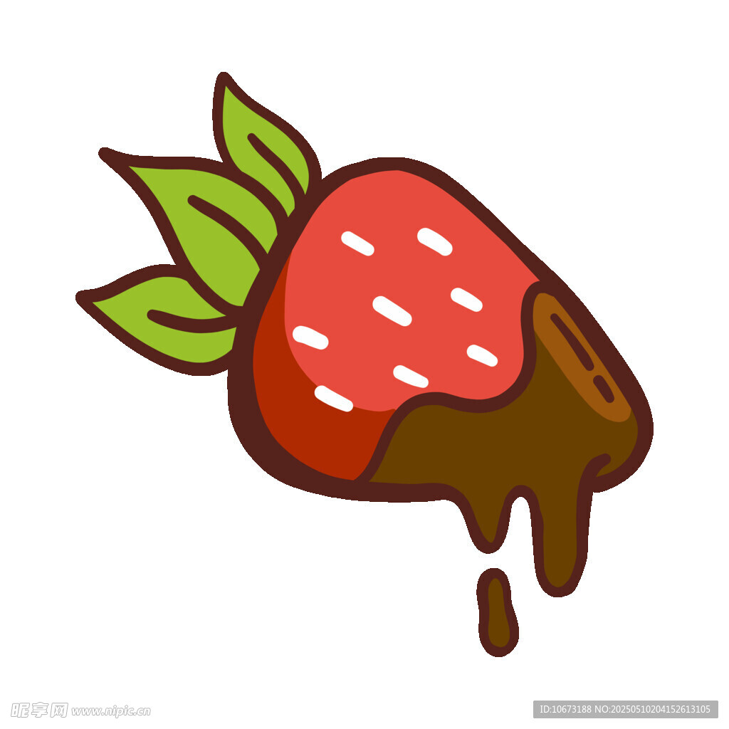 巧克力淋面草莓插画