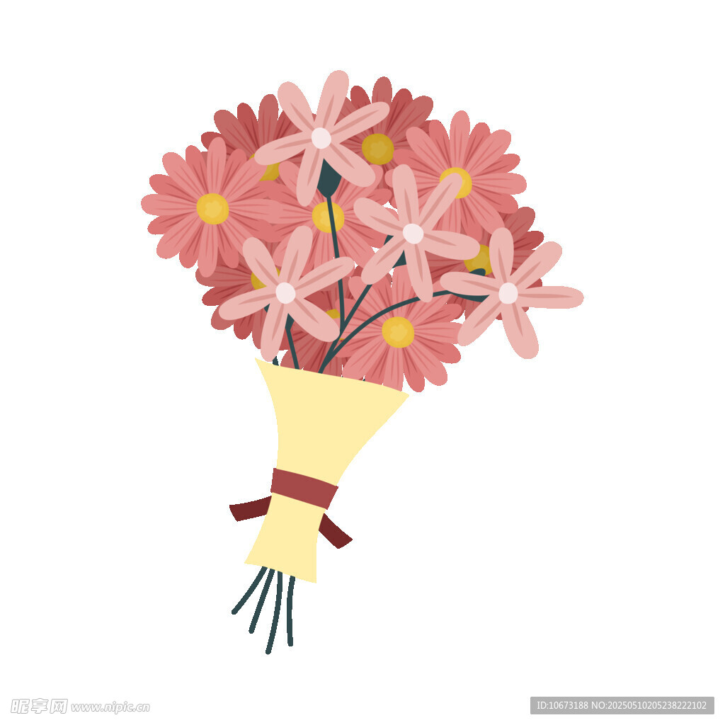 粉色花束插画