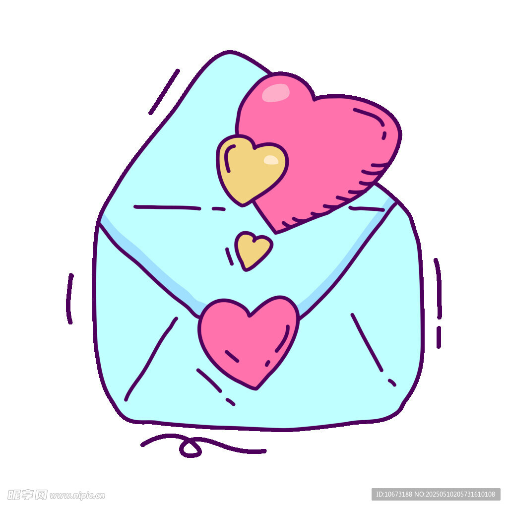 爱心信封插画