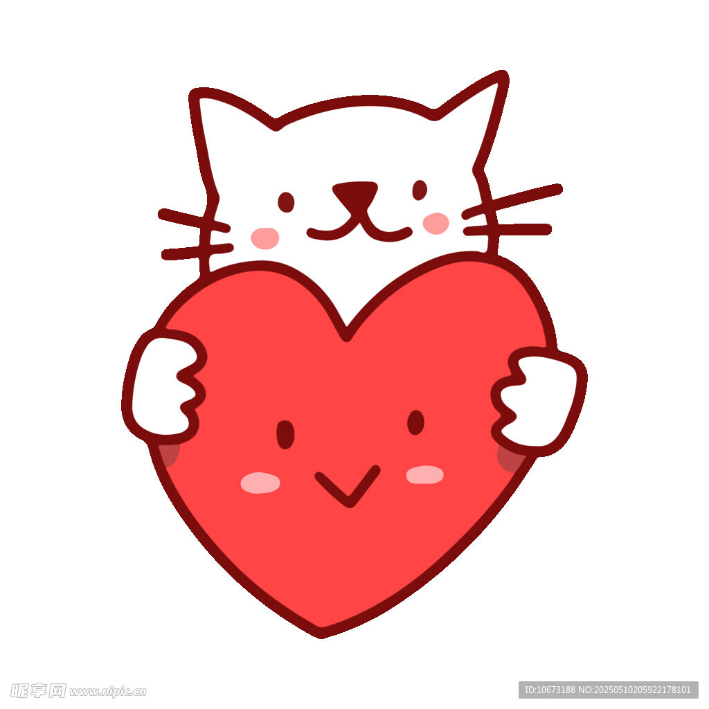 可爱猫咪抱爱心