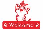 可爱猫咪欢迎标识