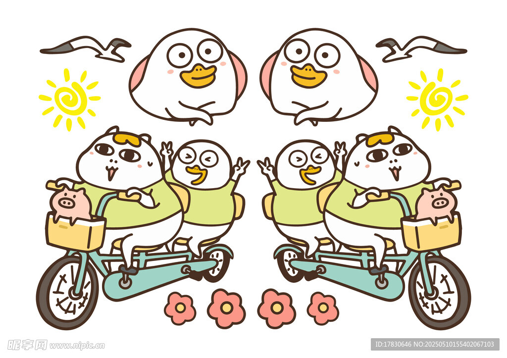 小鸟骑车欢乐出行