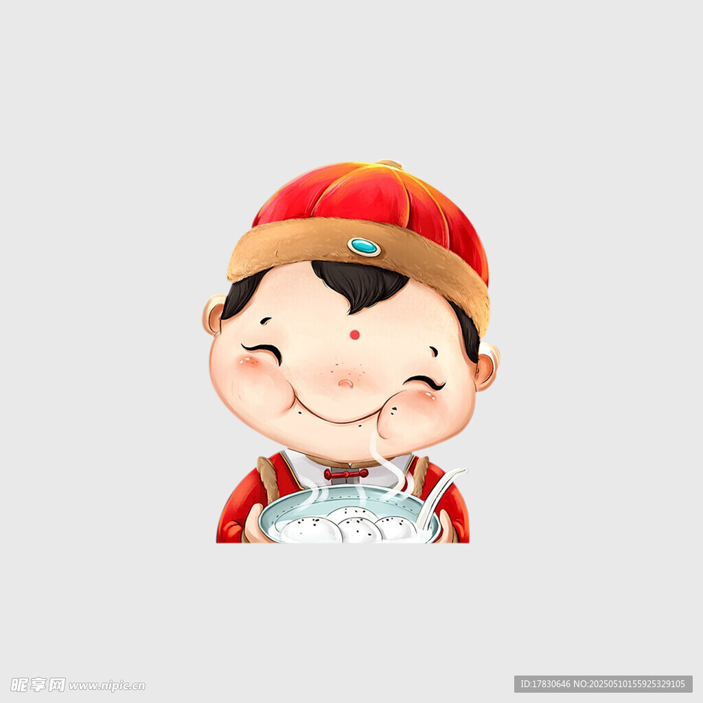 喜庆红衣小男孩形象