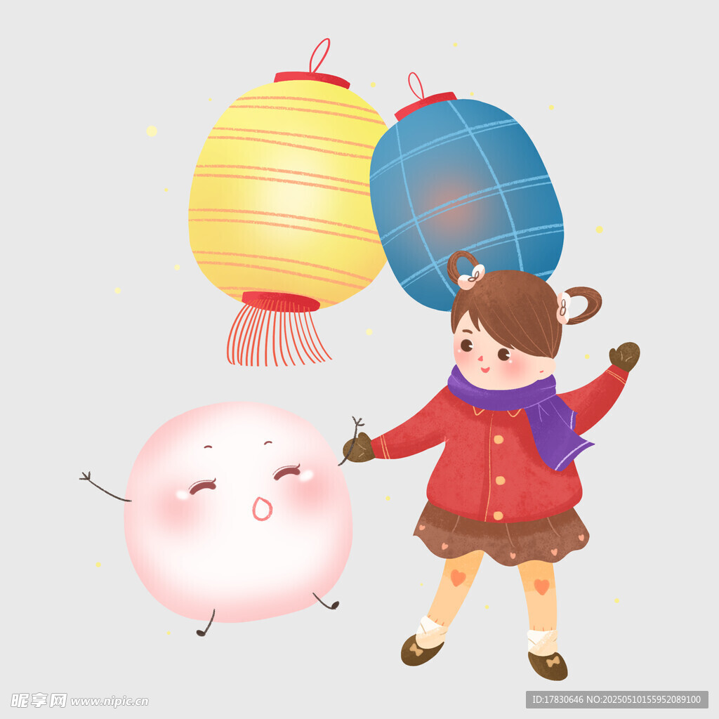 女孩与灯笼小猪欢乐场景