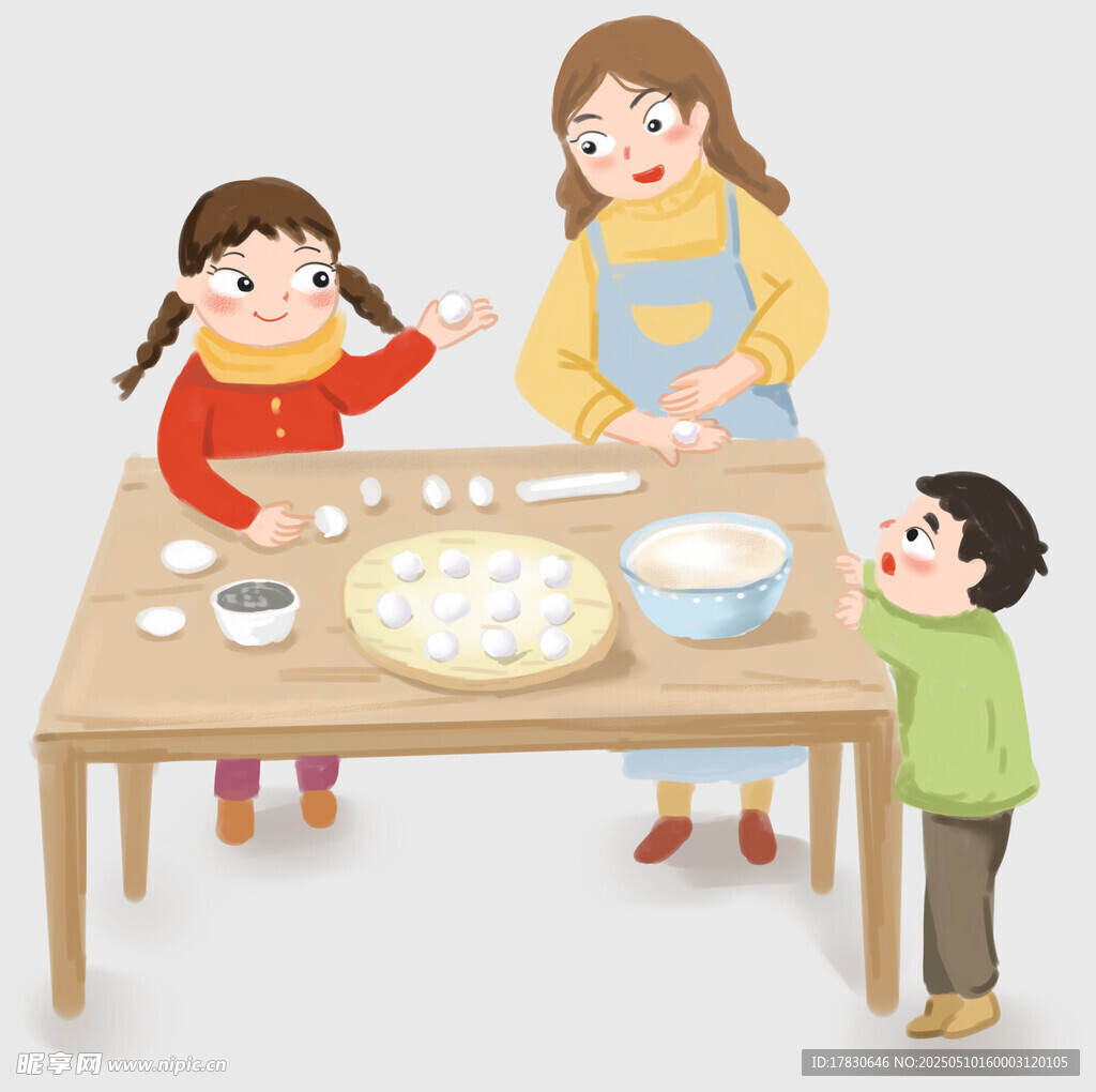 家庭亲子欢乐包饺子时刻