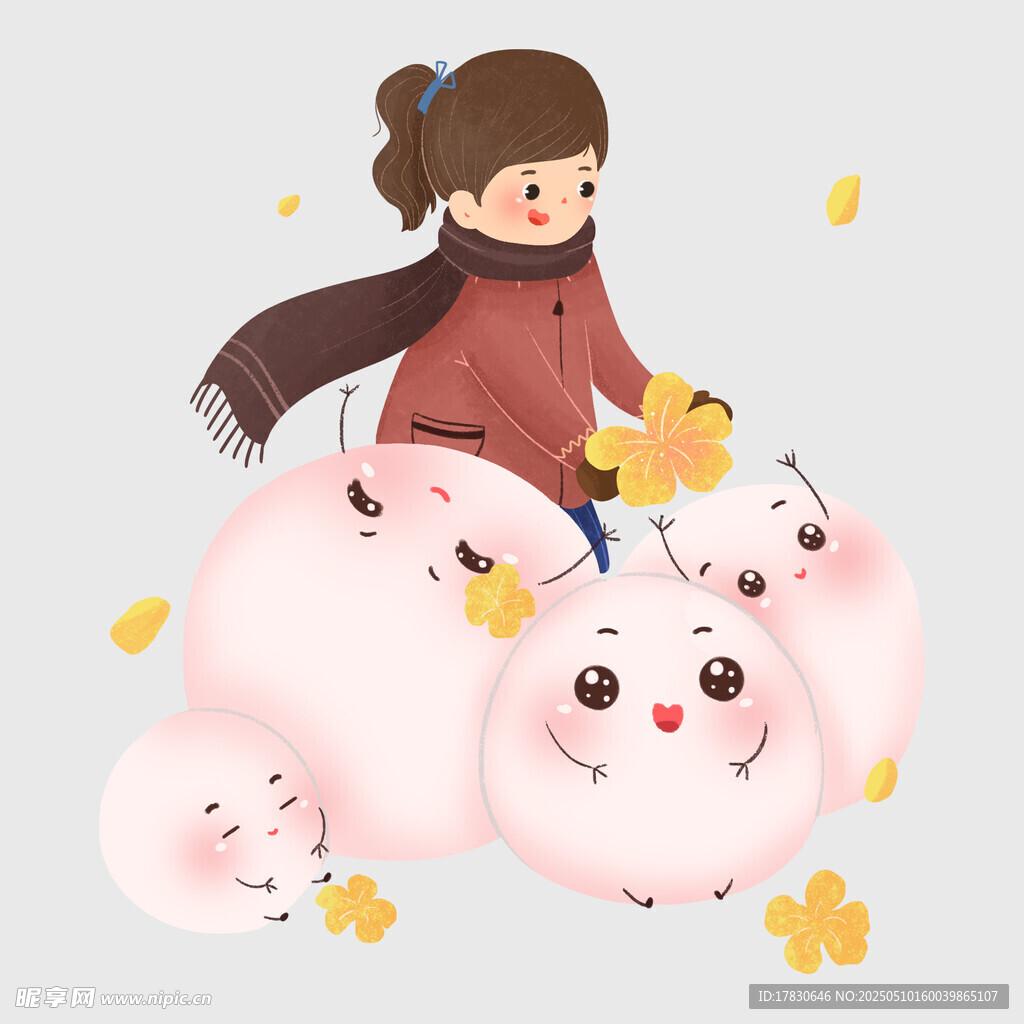 女孩骑坐可爱粉色动物