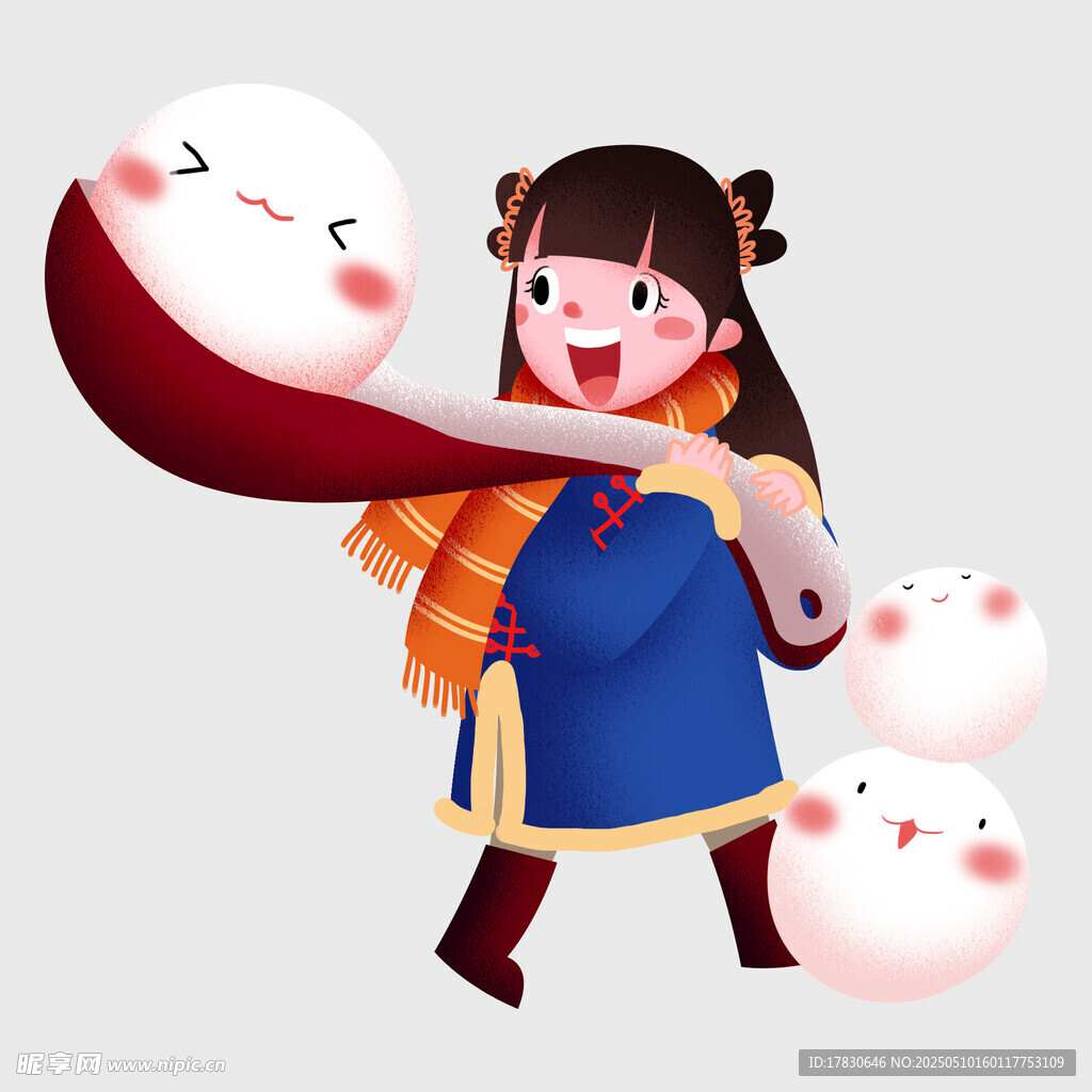女孩欢乐舞动元宵