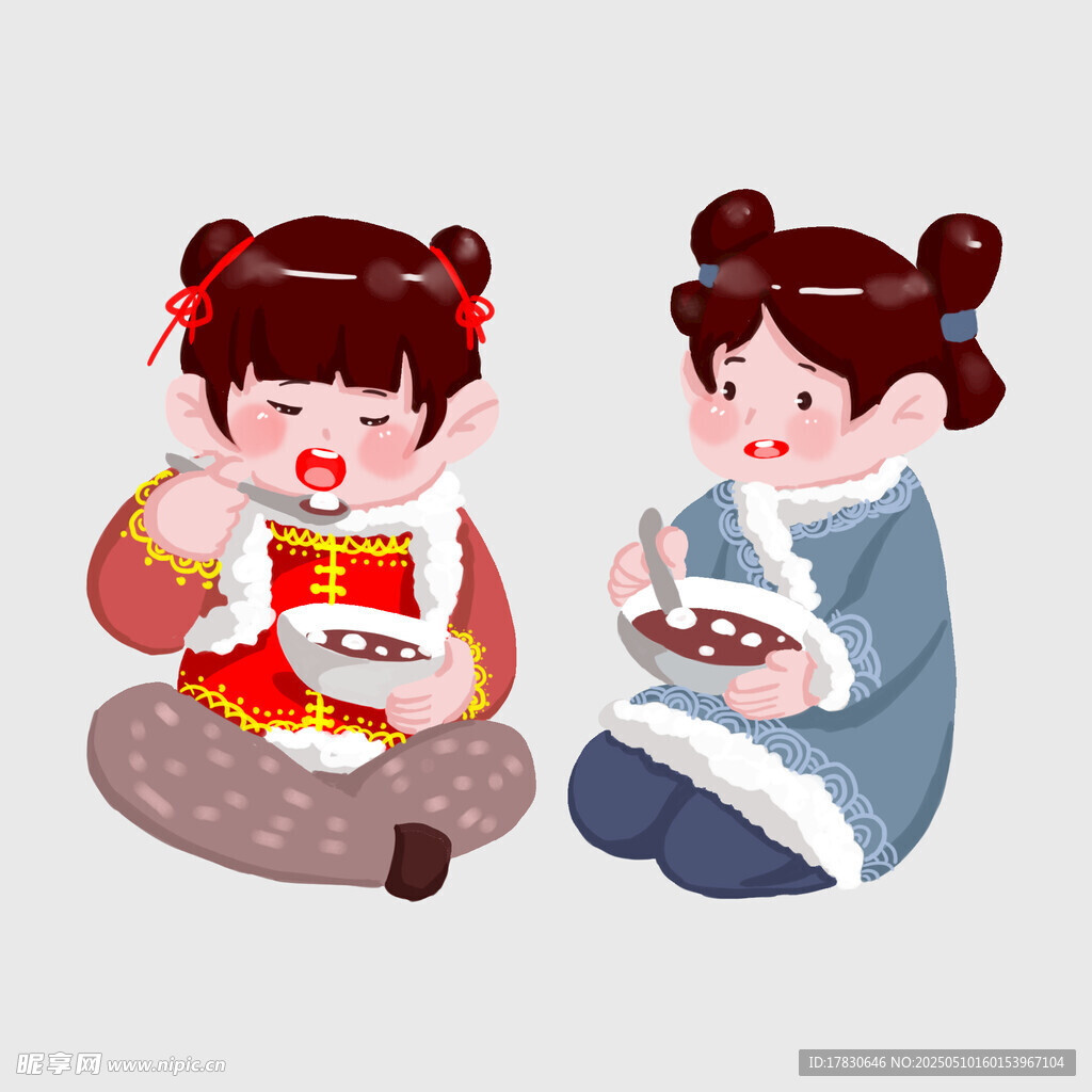 两女孩开心享用美味零食