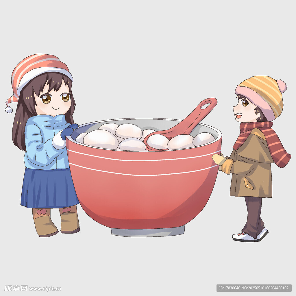儿童欢乐搓汤圆场景