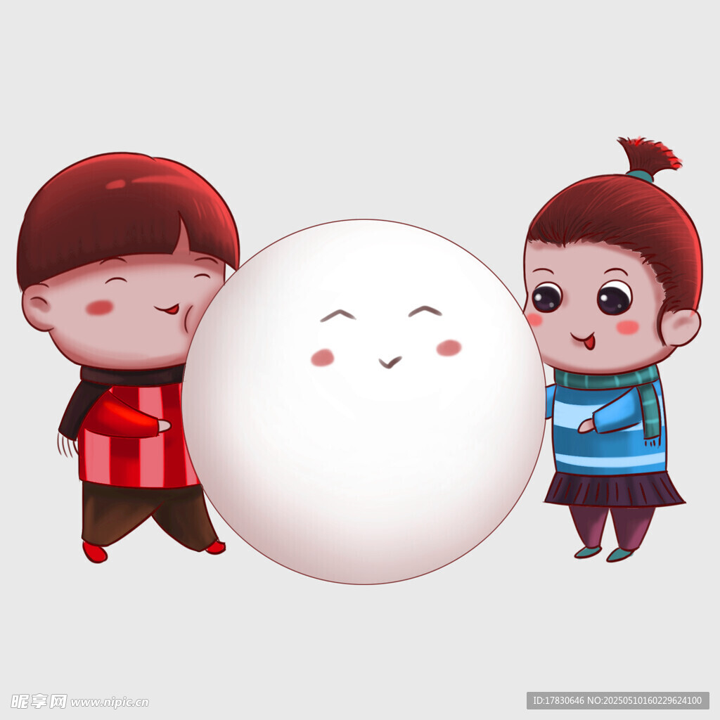 小孩与可爱汤圆欢乐相伴