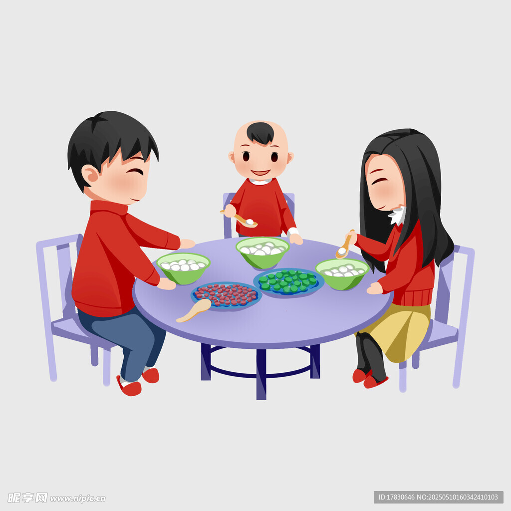 一家人温馨用餐时刻