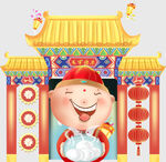 喜庆孩童迎新春
