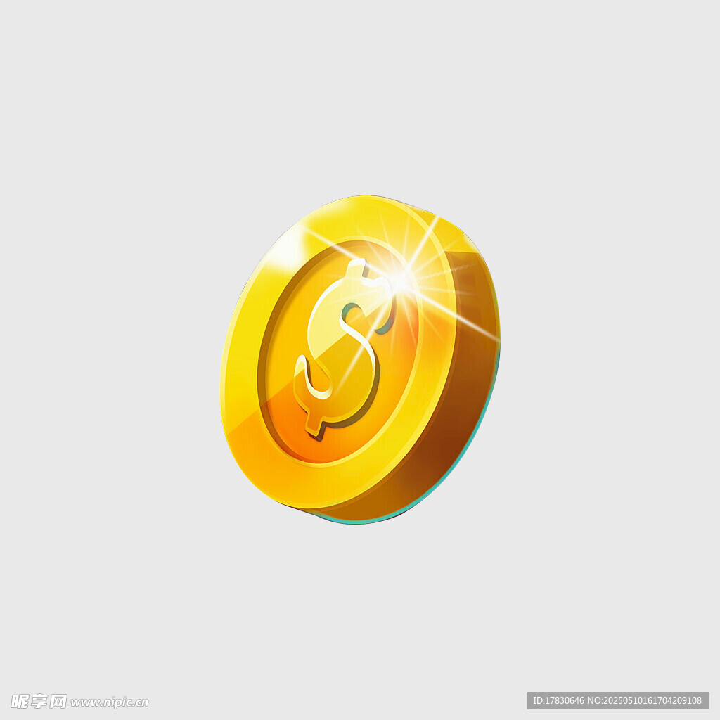 金色美元金币图标