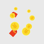 红包金币洒落画面