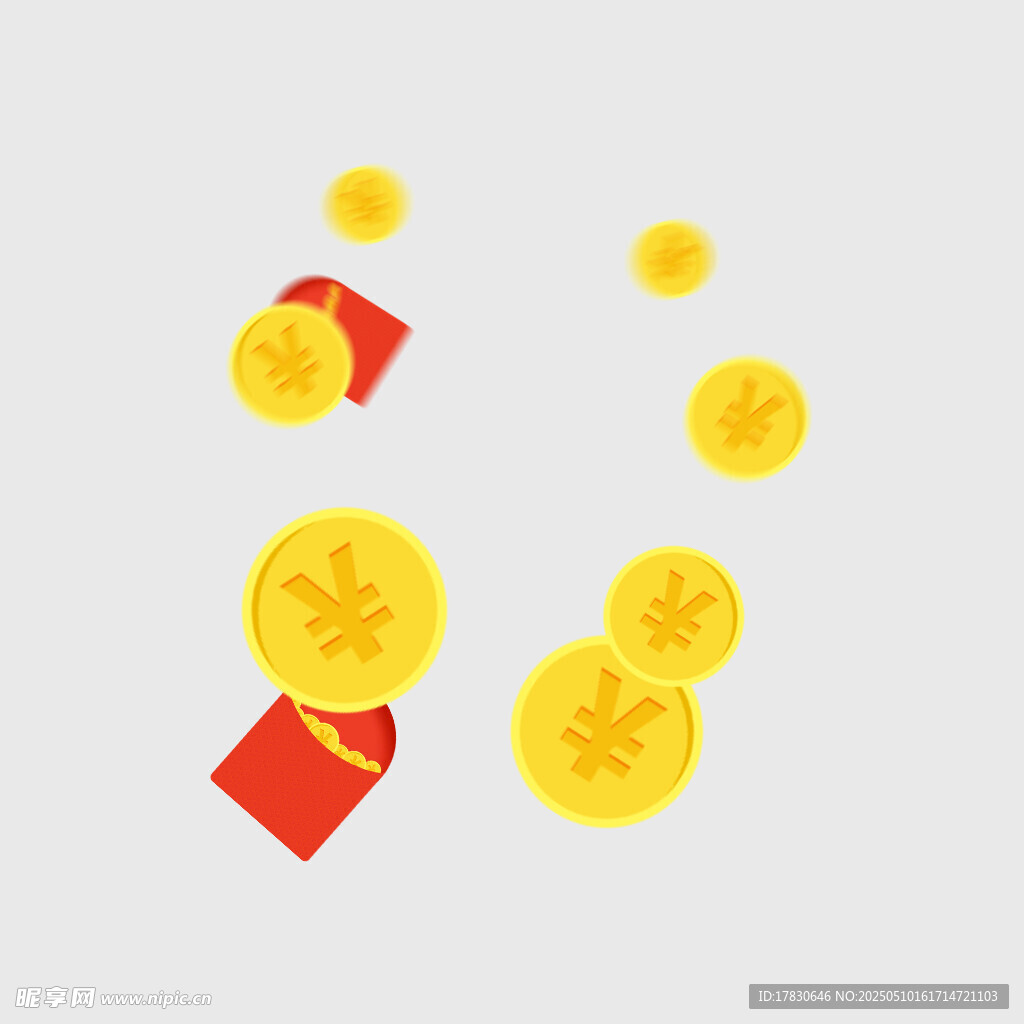 红包金币洒落画面