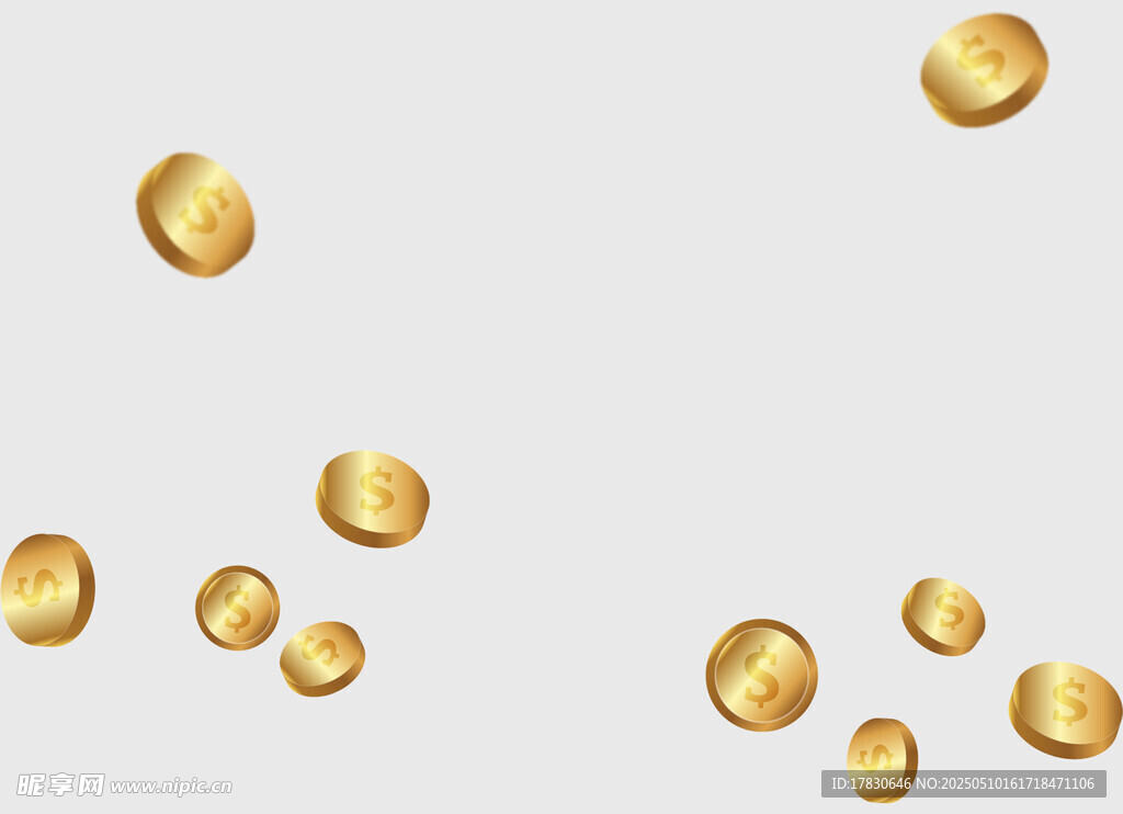 空中散落的金色金币