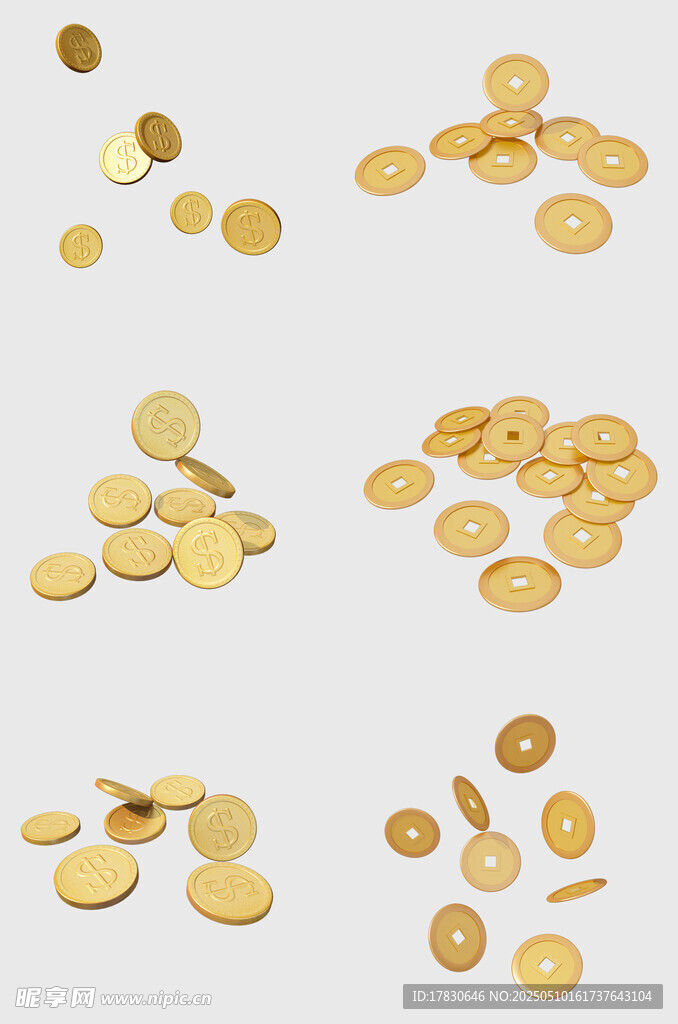 散落的金色硬币