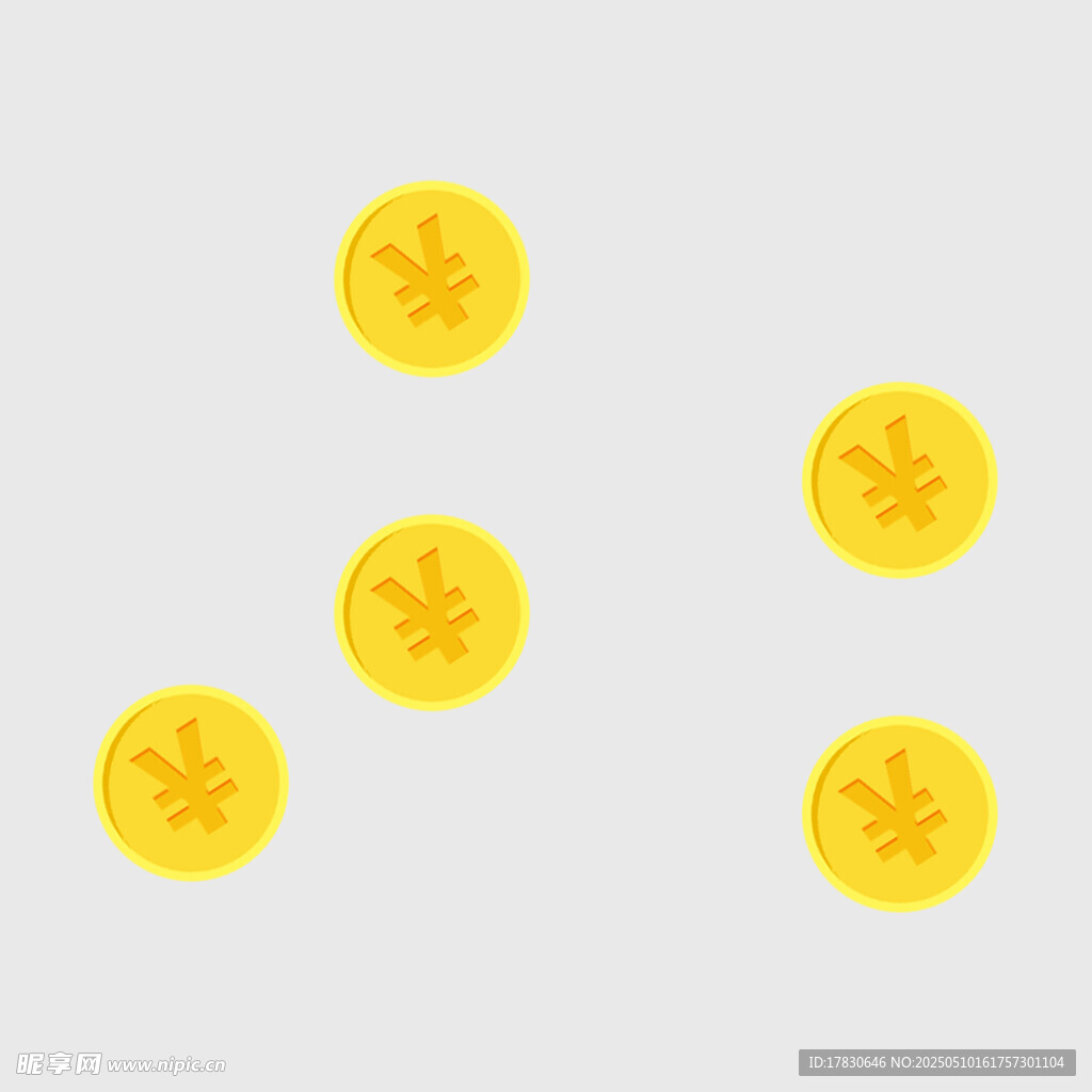 空中散落的金色硬币