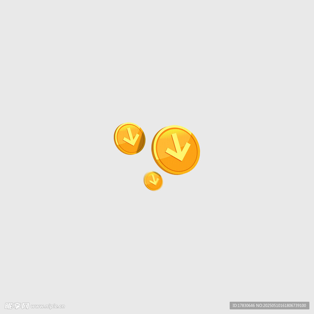 漂浮的货币符号与金币
