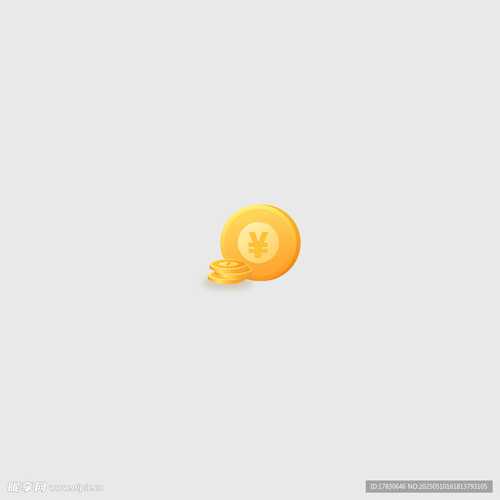 可爱卡通金币图标