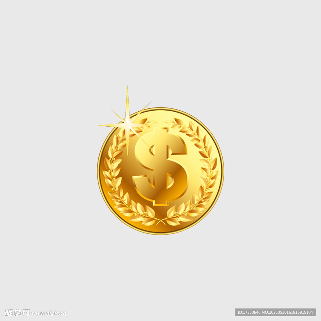 金色美元金币图标