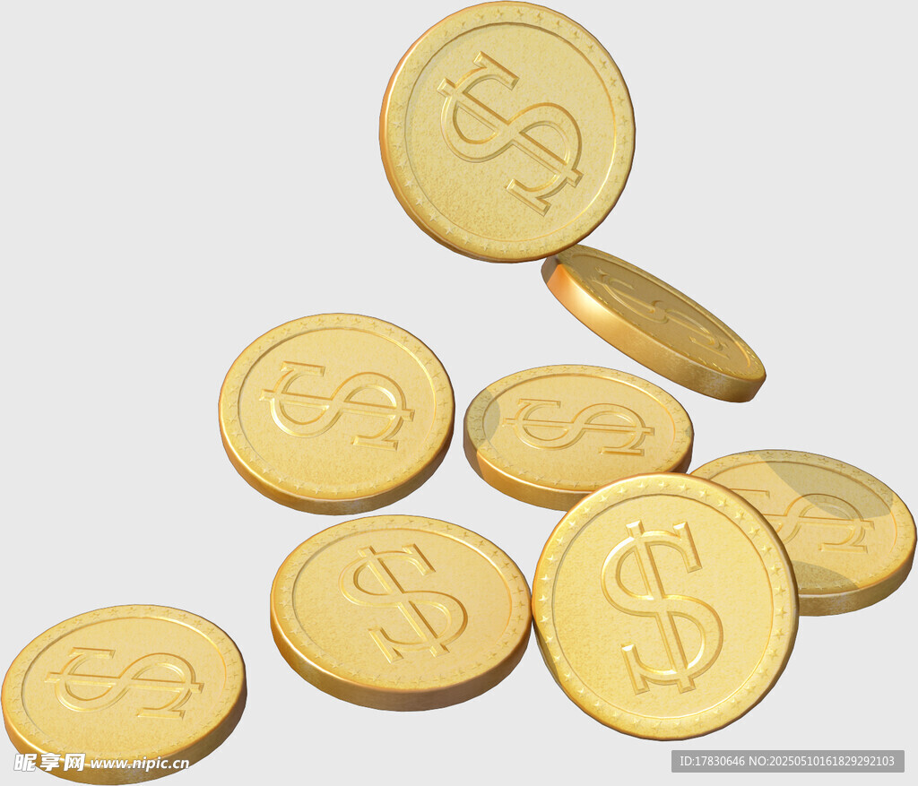 金币洒落 财富象征