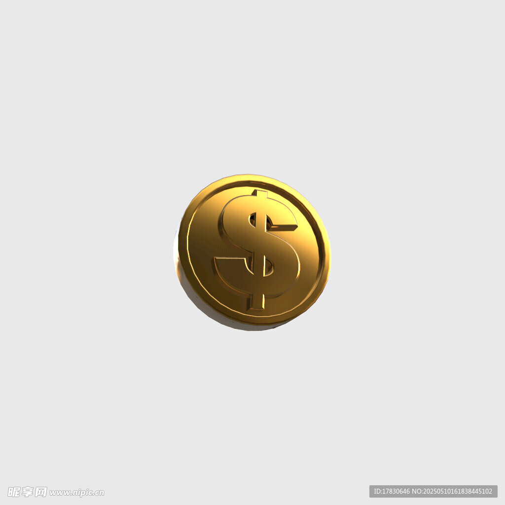 金色美元符号硬币
