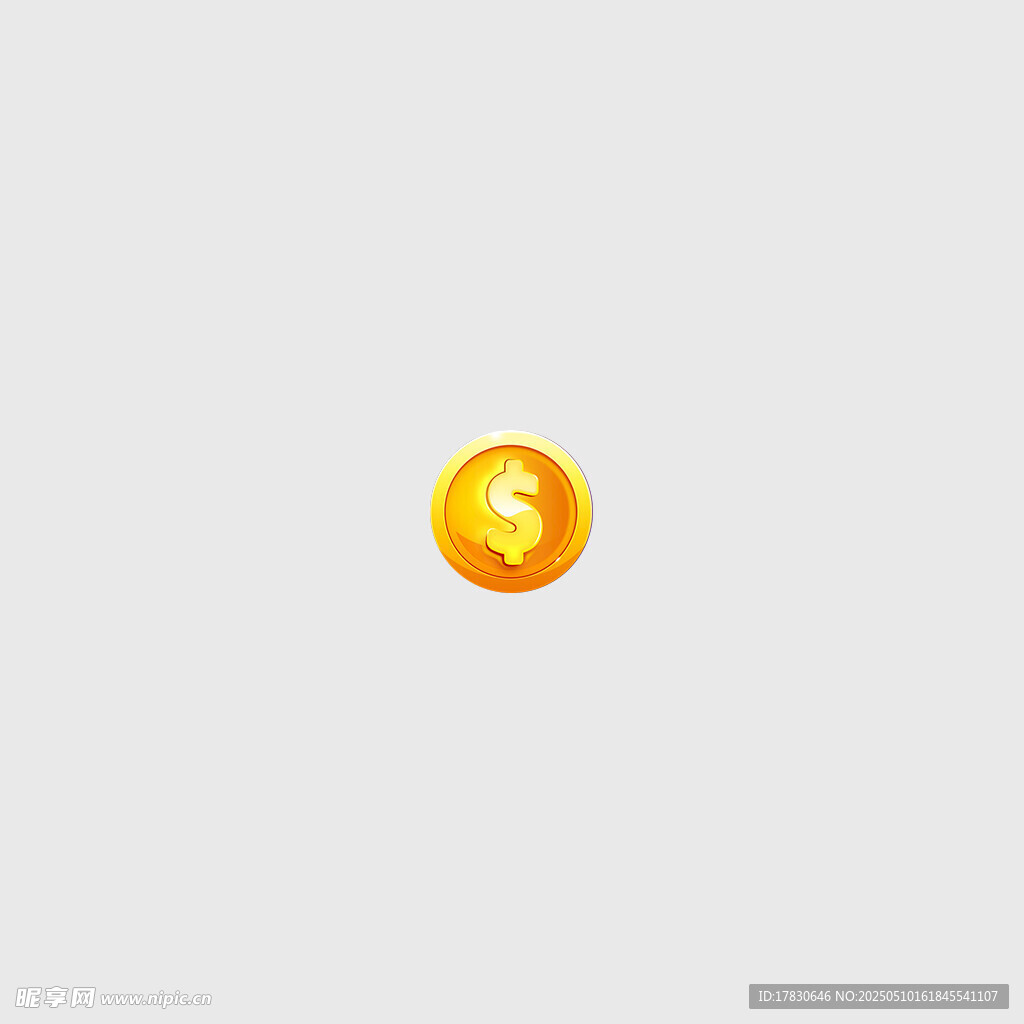 金色美元符号金币图标