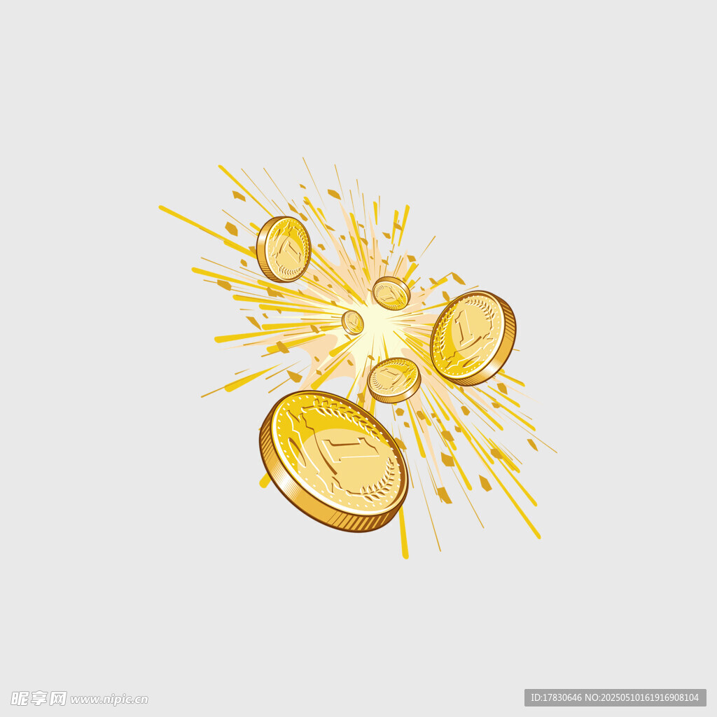 金币飞溅特效图