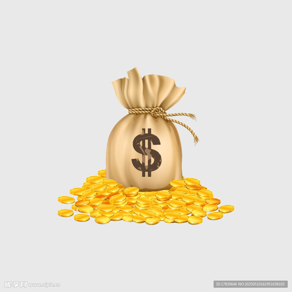 钱袋旁堆满金币