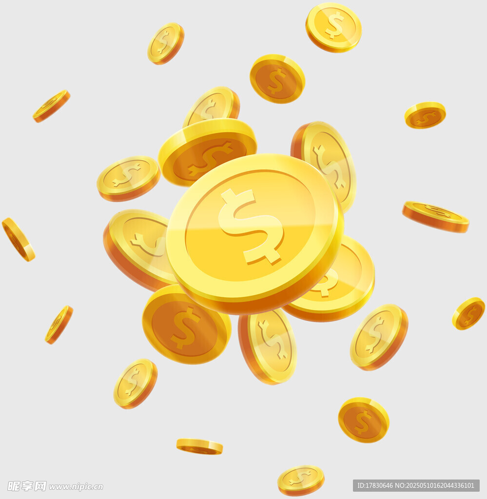 金币洒落 财富象征