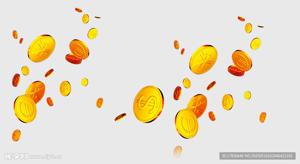 金色漂浮元素装饰图案